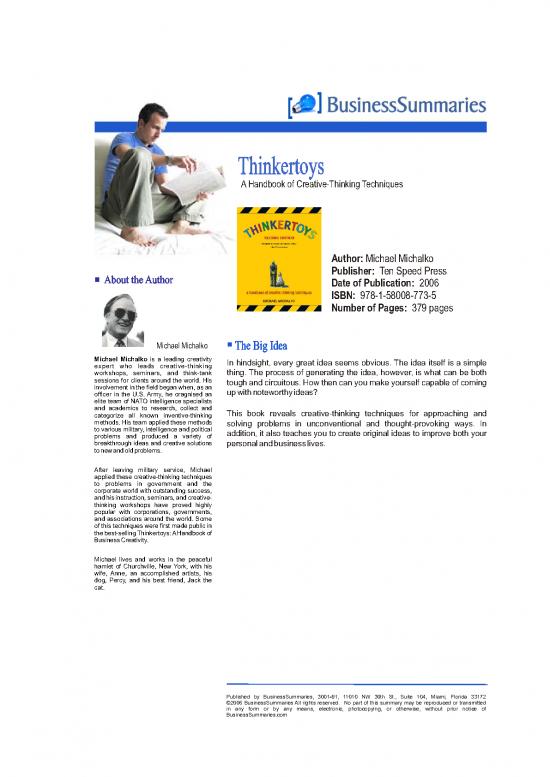picture1_Thought Field Therapy Pdf 89532 | Thinkertoys Michael Michalko Business Summaries