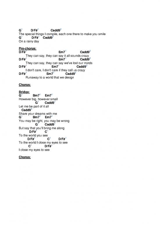 A million dreams chord chart