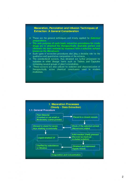 Maceration Extraction Pdf 90369 Method Of Extraction