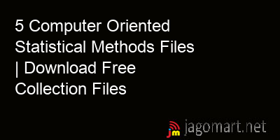 picture 5 Computer Oriented Statistical Methods Files | Download Free Collection Files