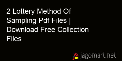 picture 2 Lottery Method Of Sampling Pdf Files | Download Free Collection Files