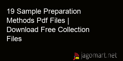 picture 19 Sample Preparation Methods Pdf Files | Download Free Collection Files