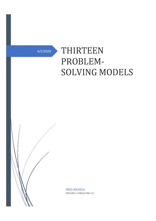 thirteen problem solving models