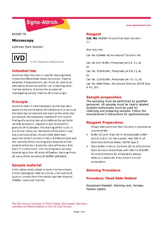 picture_20506212 R03087 Leishman Stain Solution Ifu