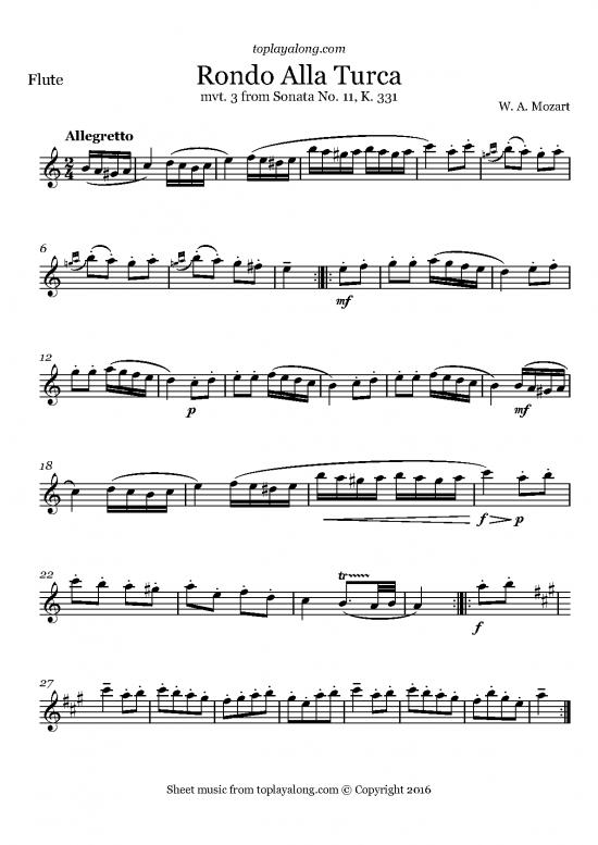 picture_Rondo Alla Turca Pdf 93721 | 347 Mozart Rondo Alla Turca Turkish March Flute