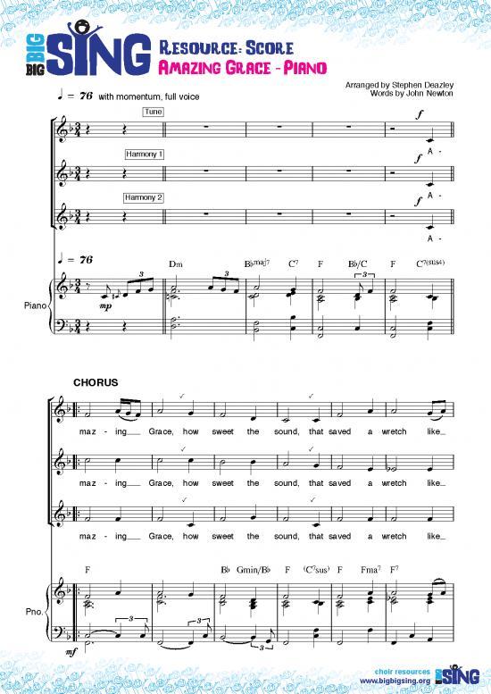 Piano Pdf 91774 | Amazing Grace Piano Score