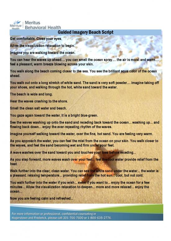 picture Guided Imagery Script Pdf 92186 | Beach Guided Imagery