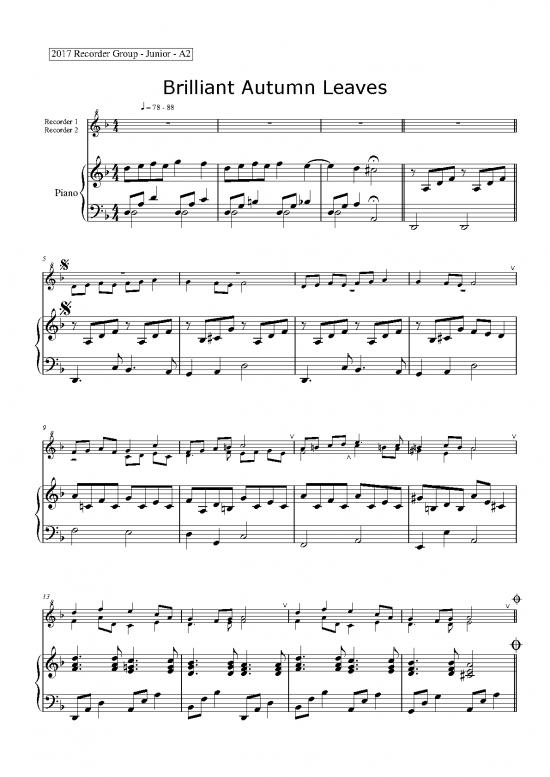 picture Piano Pdf 91884 | Brilliant Autumn Leaves   Piano Score   Com2017   Copy