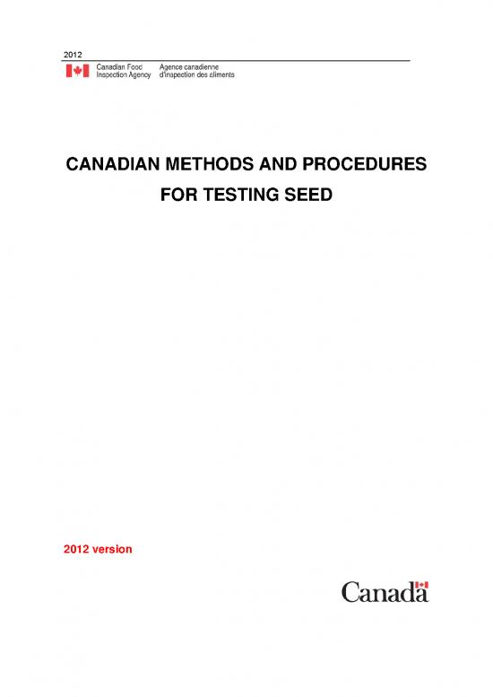 picture Seed Testing Methods Pdf 92304 | Canadian Methods And Procedures For Testing Seed