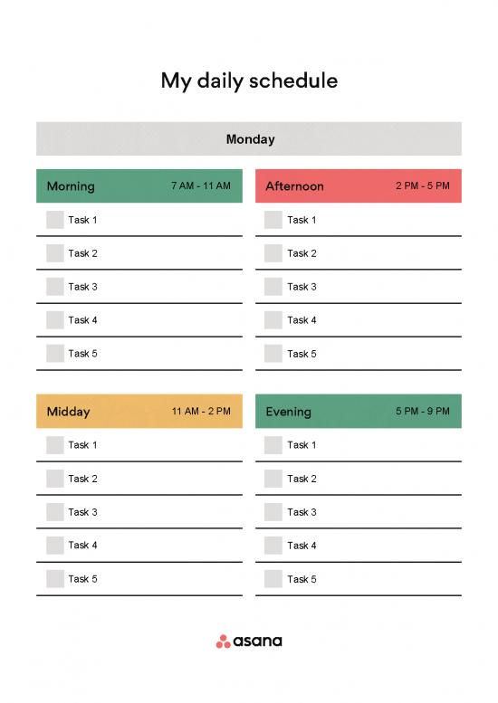 picture Schedule Pdf 94462 | Daily Schedule Template