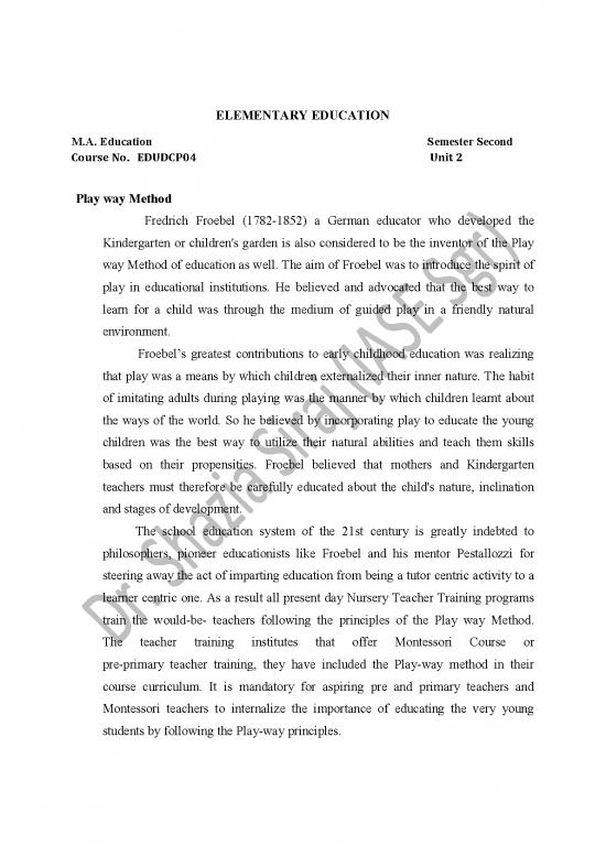 picture1_Play Way Method Pdf 91958 | Edu17204dce Elementaryeducation Unit2