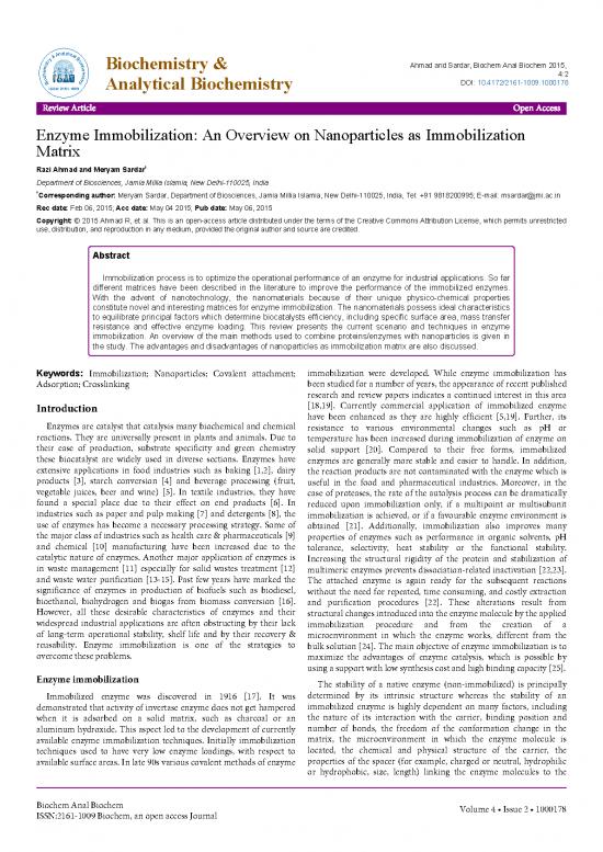 picture_Example Of Article Review Pdf 92156 | Enzyme Immobilization An Overview On Nanoparticles As Immobilizationmatrix 2161 1009 1000178