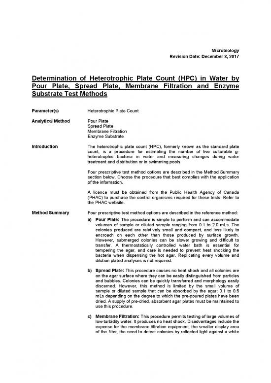 picture1_Standard Plate Count Method Pdf 92925 | Heterotrophic Plate Count By Membrane Filtration 2017dec08 Edits