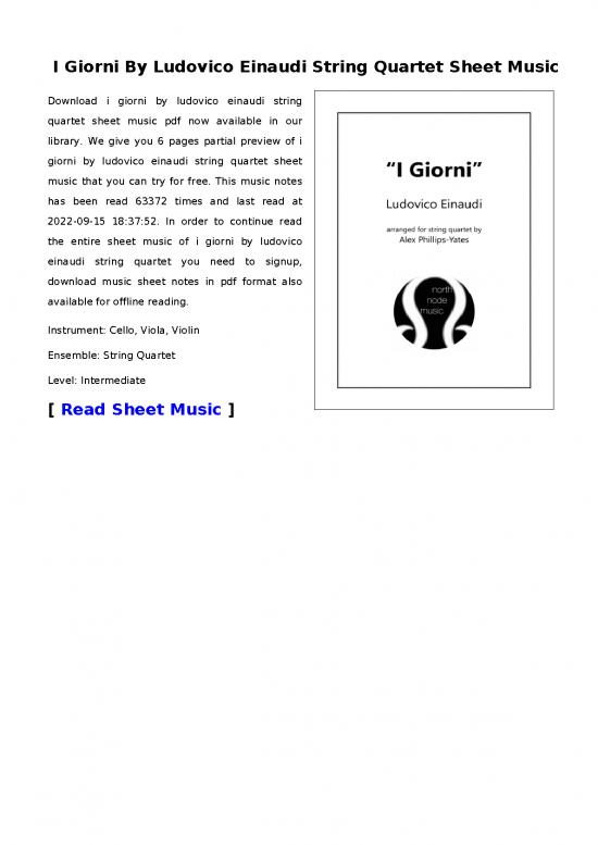 picture1_Music Therapy Pdf 93444 | I Giorni By Ludovico Einaudi String Quartet