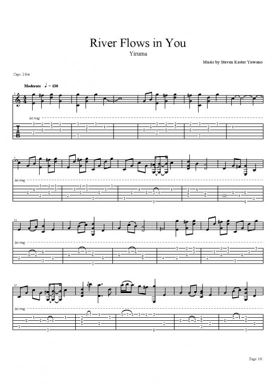 picture River Flows In You Pdf 92968 | River Flows In You Yulonglong