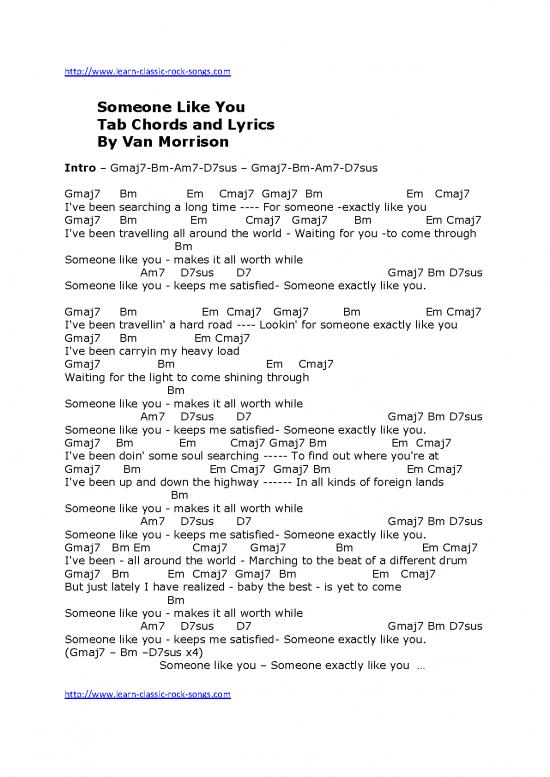 picture_Someone Like You Tab By Van Morrison