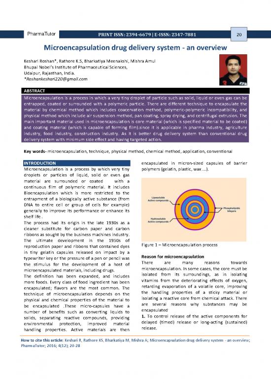picture Pan Coating Microencapsulation 92349 | Vo 4, Issue 12, December 2016, Pharmatutor, Paper 2