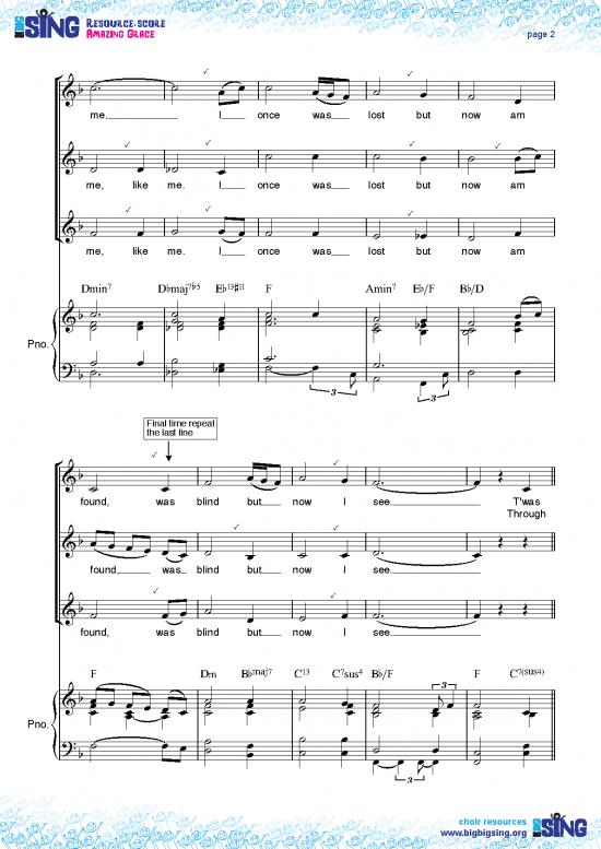 Piano Pdf 91774 | Amazing Grace Piano Score