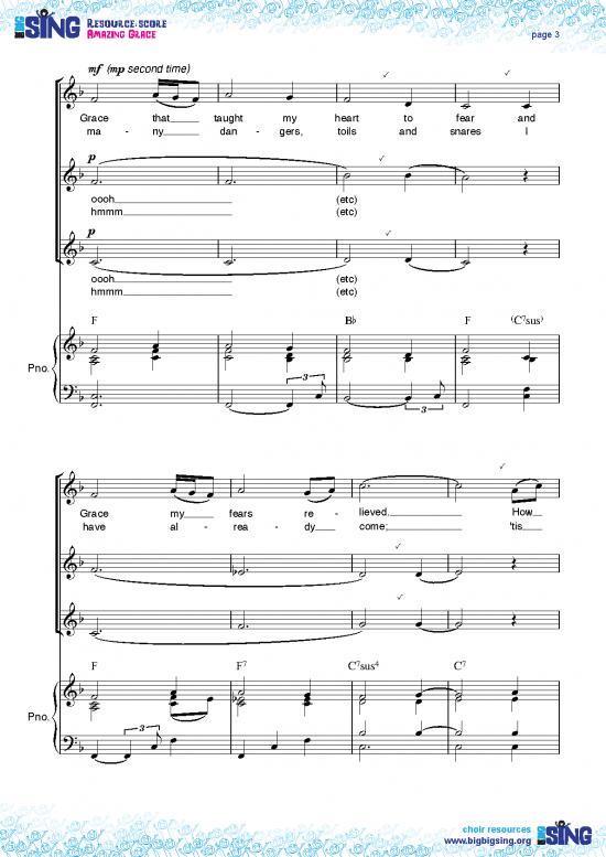 Piano Pdf 91774 | Amazing Grace Piano Score