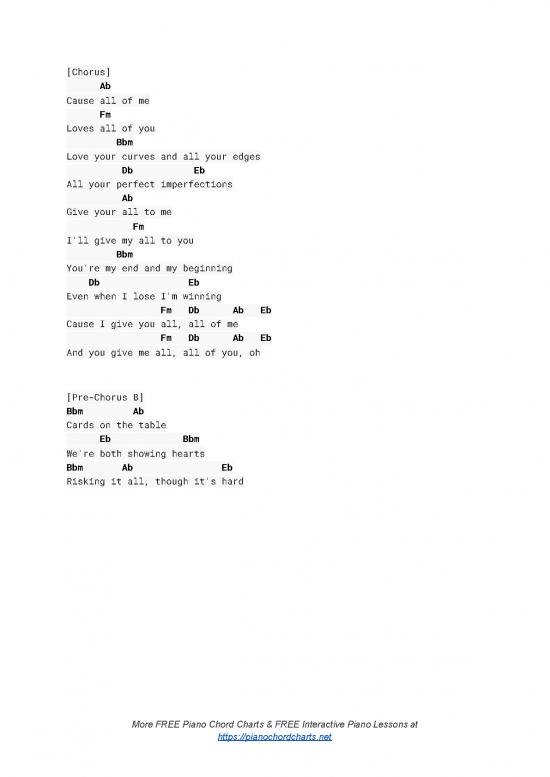 Piano Pdf 93542 Piano Chords For All Of Me