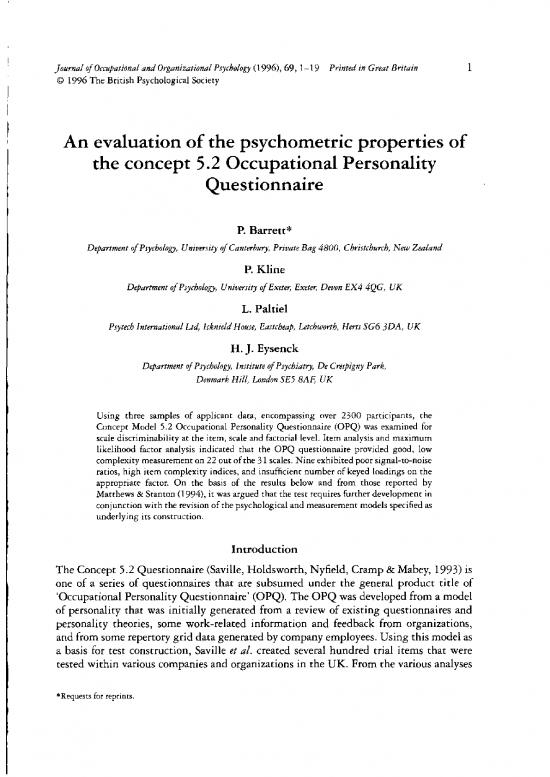 picture1_Personality Pdf 95994 | 1996 Barrett Kline Et Al   An Evaluation Of The Psychometric Properties Of The