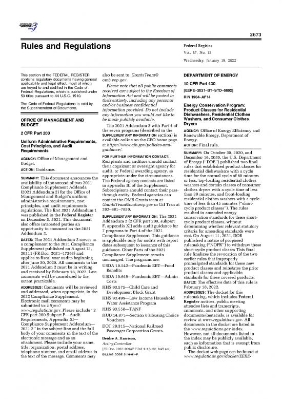 picture Code Of Federal Regulations Pdf 95117 | Addendum 2   Fr Notice