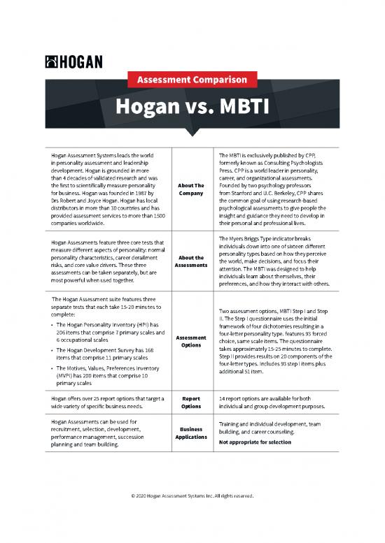 picture1_Personality Pdf 95959 | Assessment Comparison Hogan Vs Mbti 20200910