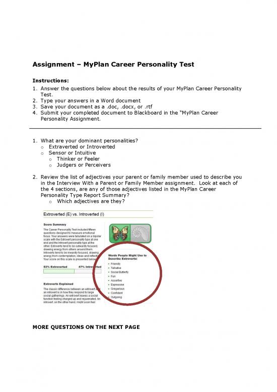 picture Personality Pdf 96164 | Assignment Myplancareerpersonality