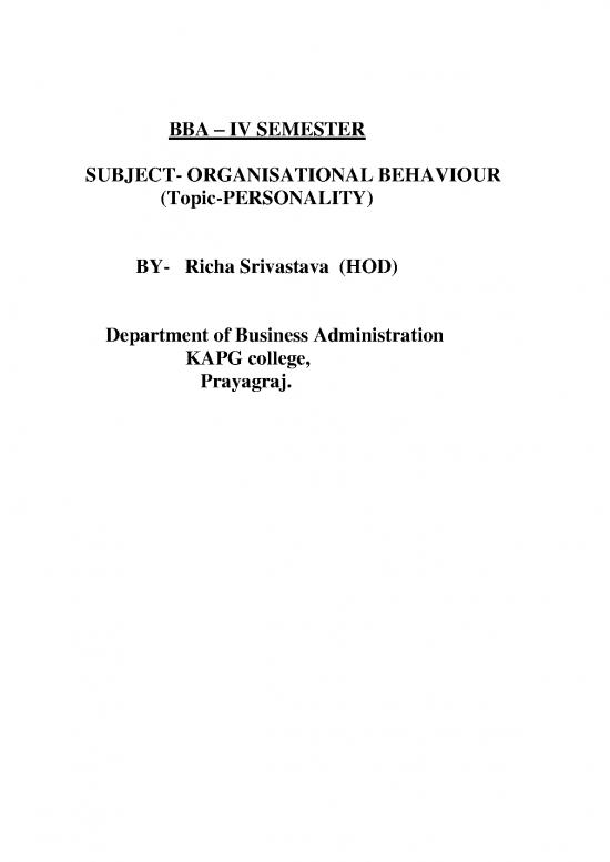 picture1_Personality Pdf 96324 | Bba Iv Sem Organisational Behaviour (personality)  By Richa Srivastava