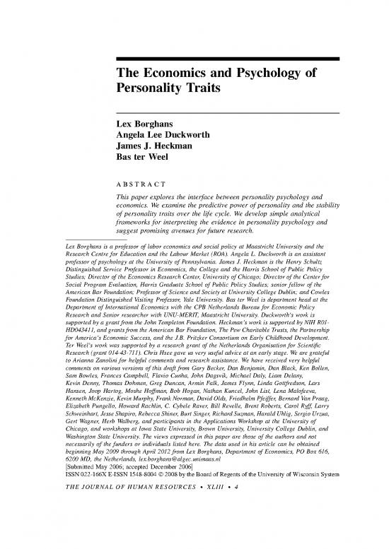 picture1_Personality Pdf 96026 | Borghans Duckworth Etal 2008 Jhr V43 N4