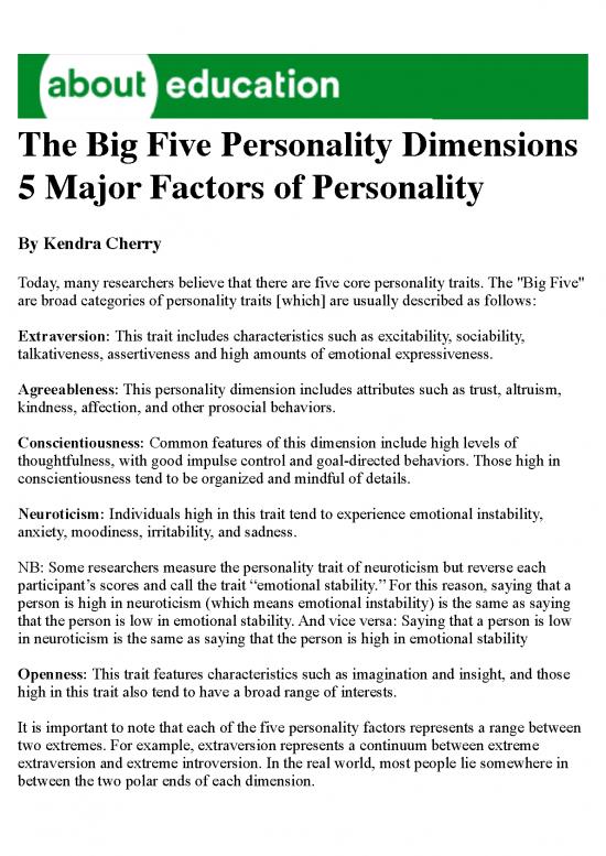 picture Personality Pdf 96299 | Cherry About Fivefactor Nodate
