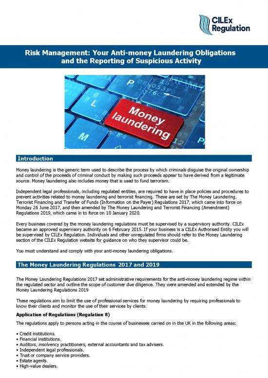picture Money Laundering Regulations 2020 Pdf 94890 | Cilex8 Your Anti Money Laundering Obligations And The Reporting Of Suspicious Activity 1