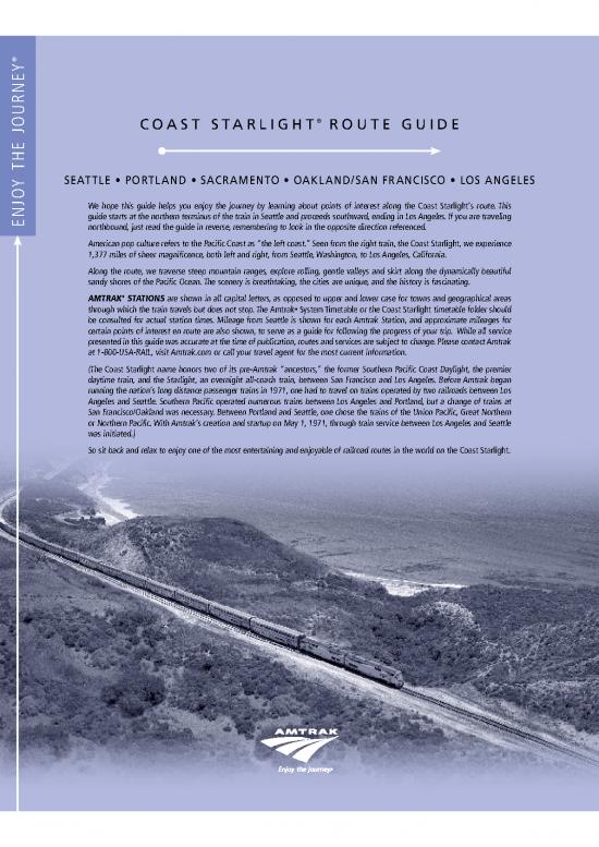 Learning Pdf 94629 Coast Starlight Route Guide