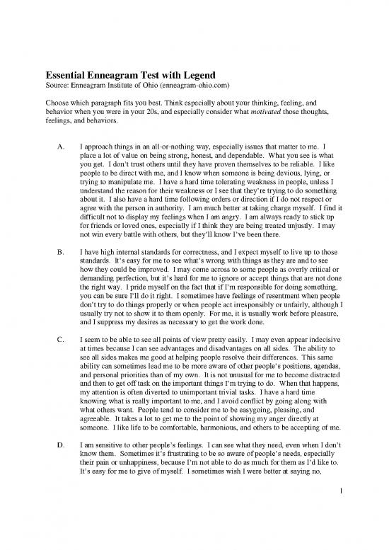 picture Enneagram Test Pdf 95997 | Essential Enneagram Test With Legend