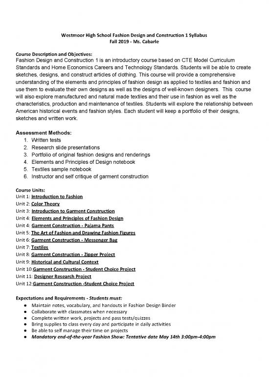 picture Fashion Pdf 95675 | Fashion Design 1 Syllabudocx