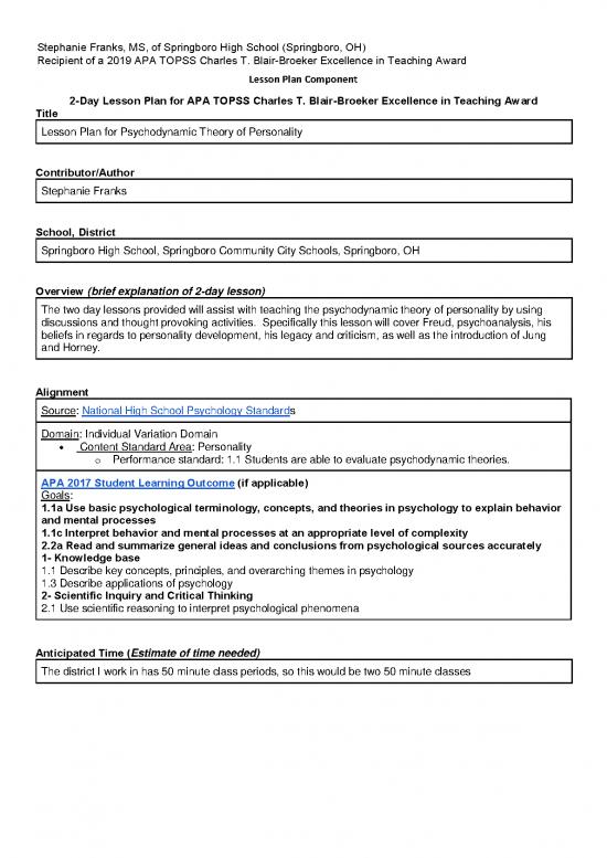 picture Personality Pdf 96830 | Franks Lesson