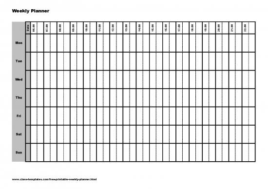 picture Weekly Planner Template Pdf 94672 | Free Printable Weekly Planner 00 00 7day Landscape