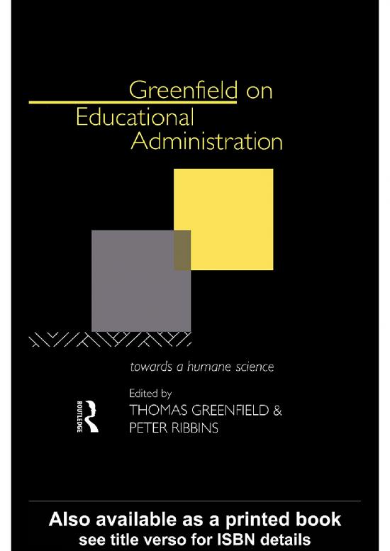 picture Reality Therapy Pdf 96167 | Greenfield On Educational Administration