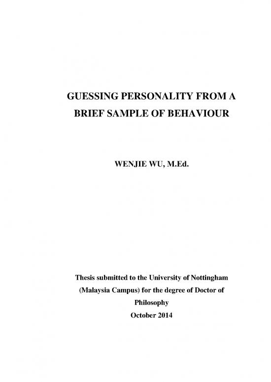 picture1_Personality Pdf 96200 | Guessing Personality From A Brief Sample Of Behaviour
