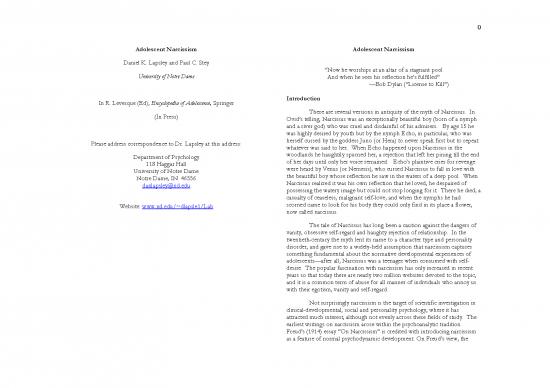 picture Narcissism Pdf 96680 | Lapsley Stey 2012 Narcissism