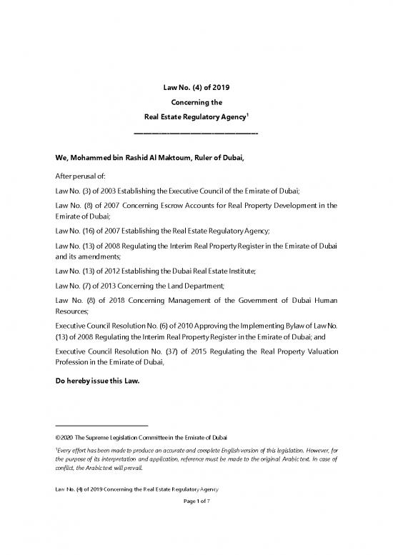 picture1_Law N (4) Of 2019 Concerning The Real Estate Regulatory Agency