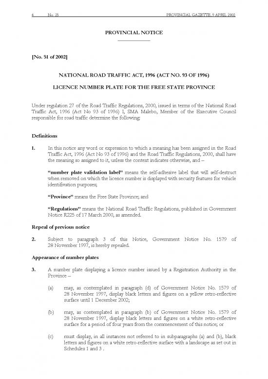 picture_Act Therapy Pdf 95386 | Licence Number Plate For The Free State 2002