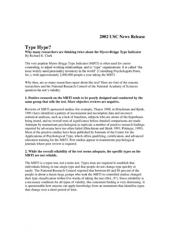 picture1_Personality Pdf 96001 | Myers Briggs Mbti Critique Richard  Clark Edd Usc 2002