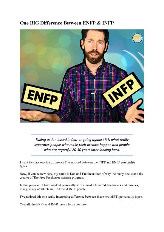 picture_Personality Pdf 96951 | One Big Difference Between Enfp Infp