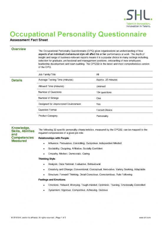 picture1_Personality Pdf 96669 | Opq Fact Sheet