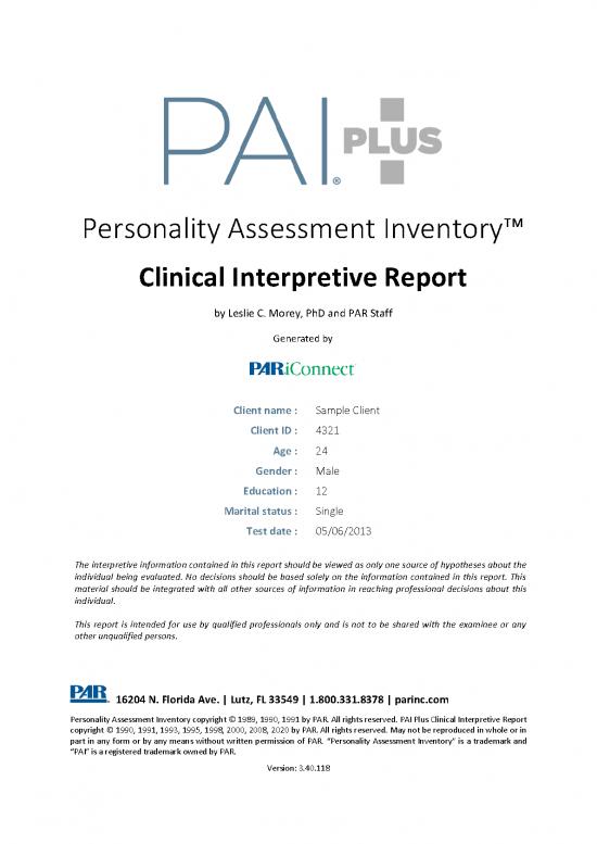 picture Personality Pdf 96453 | Pai Plus Interpretive Pic