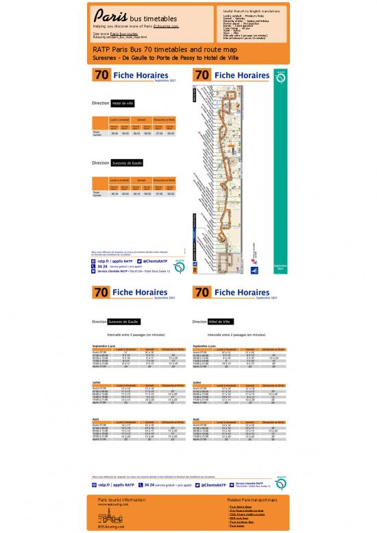 picture_Paris Bus 70 Timetables Via Eutouring
