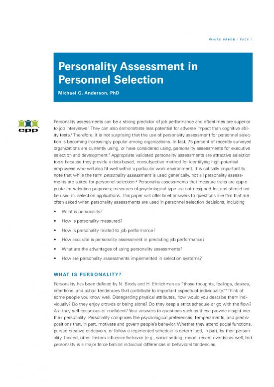 picture1_Personality Pdf 95821 | Personality Assess Personnel Selection