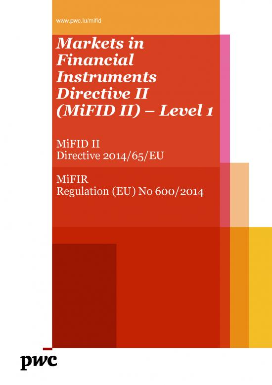 picture_Business Regulation Pdf 95392 | Pwc Markets In Financial Instruments Directive 2 Mifid 2 Level 1
