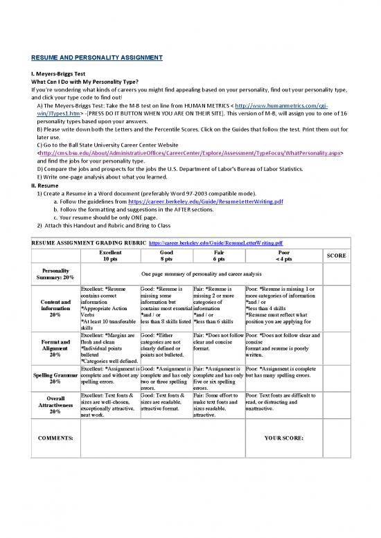 picture Personality Pdf 96408 | Resume And Personality Assignment